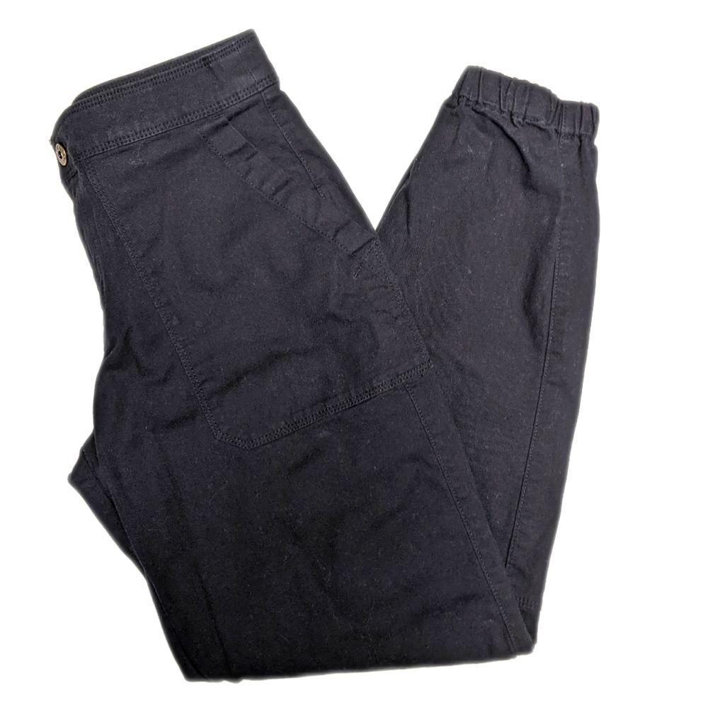 The North Face black cotton joggers, zip & button closure, pockets 2